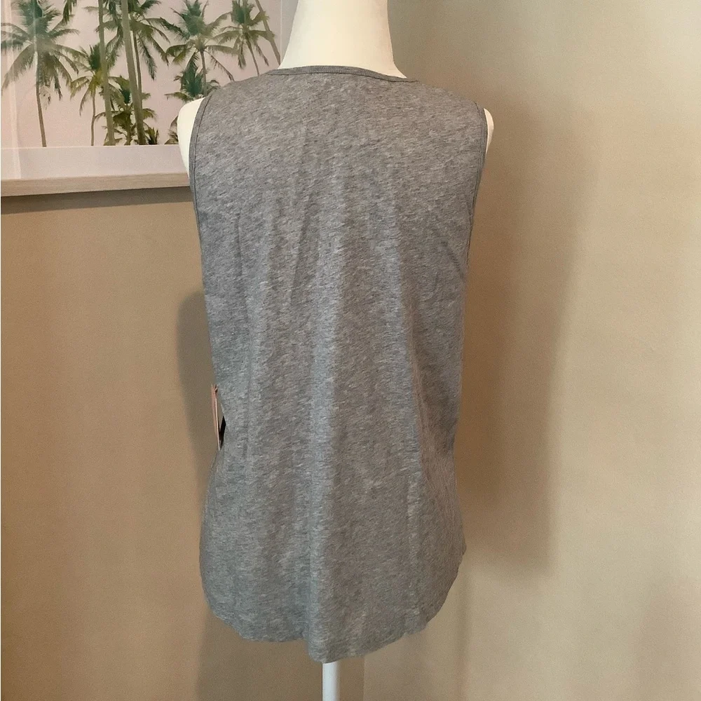 See You at the Pool Tank Too Grey Bando Sleeveless Muscle Top Grey NWT - Picture 3 of 7